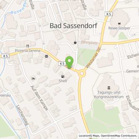 Standortübersicht der Benzin-Super-Diesel Tankstelle: Shell Bad Sassendorf Alleestr. in 59505, Bad Sassendorf