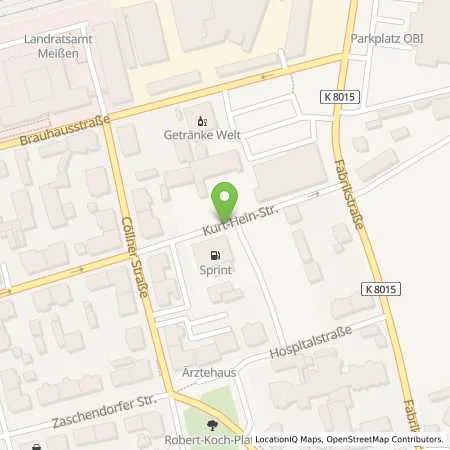 Standortübersicht der Tankstelle Sprint Meißen Kurt-Hein-Str. in 01662 Meißen