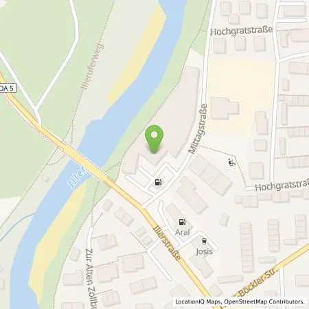 Standortübersicht der Tankstelle SB-Tankstelle Illerpark Rieden in 87527 Sonthofen