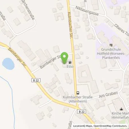 Standortübersicht der Tankstelle Esso Tankstelle in 96142 HOLLFELD