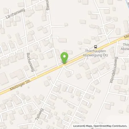 Standortübersicht der Tankstelle THIERHAUPTEN - MEITINGER STRASSE 24 in 86672 Thierhaupten