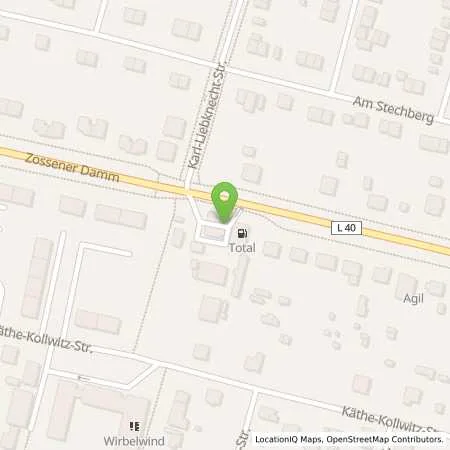 Standortübersicht der Tankstelle TotalEnergies Blankenfelde in 15827 Blankenfelde