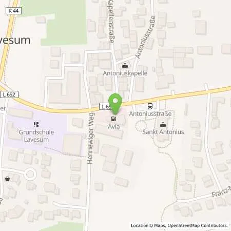 Standortübersicht der Tankstelle AVIA Tankstelle in 45721 Haltern (Lavesum)