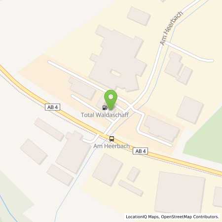 Standortübersicht der Benzin-Super-Diesel Tankstelle: TotalEnergies Waldaschaff in 63857, Waldaschaff