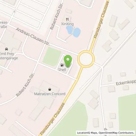 Standortübersicht der Tankstelle Shell Husum Robert-Koch-Str. 28 in 25813 Husum