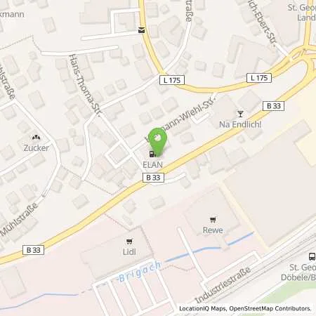 Standortübersicht der Tankstelle Elan St. Georgen in 78112 St. Georgen