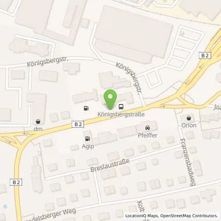 Standortübersicht der Tankstelle ENI in 95448 Bayreuth