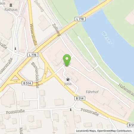 Standortübersicht der Tankstelle Tankstelle Weserstr. in 32602 Vlotho