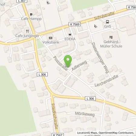 Standortübersicht der Tankstelle Raiffeisen Bezug+Absatz eG in 88436 Eberhardzell