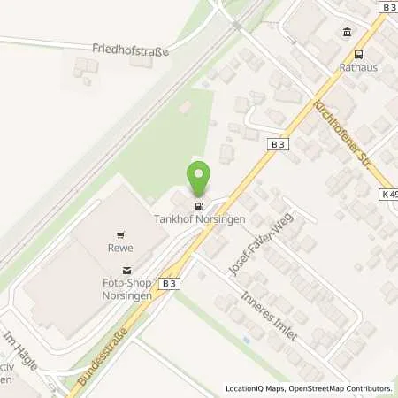 Standortübersicht der Tankstelle Tankhof Norsingen in 79238 Norsingen