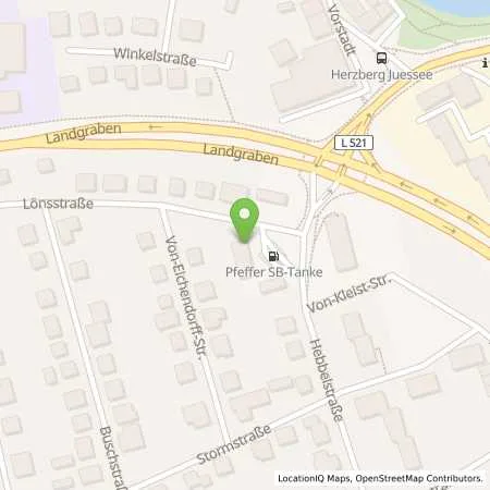 Standortübersicht der Tankstelle Pfeffer-Tankstelle 1 in 37412 Herzberg