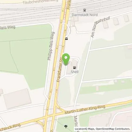 Standortübersicht der Tankstelle Shell Darmstadt Frankfurter Str. 121 in 64293 Darmstadt