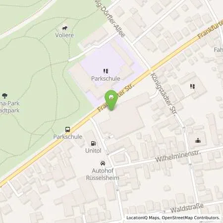 Standortübersicht der Tankstelle Tankstelle am Stadtpark in 65428 Rüsselsheim