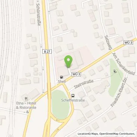 Standortübersicht der Tankstelle Shell Veitshoechheim Scheffelstr. 1 in 97209 Veitshoechheim