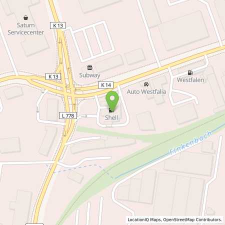 Standortübersicht der Benzin-Super-Diesel Tankstelle: Shell Bielefeld Eckendorferstr. 28 in 33609, Bielefeld