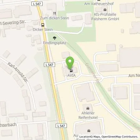 Standortübersicht der Tankstelle Fricke in 59229 Ahlen