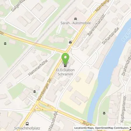 Standortübersicht der Tankstelle ELO Lauf in 91207 Lauf a.d. Pegnitz