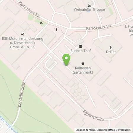 Standortübersicht der Tankstelle Raiffeisen Westfalen Mitte eG in 33100 Paderborn