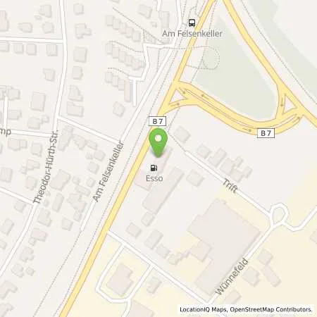 Standortübersicht der Tankstelle Esso Tankstelle in 58706 MENDEN