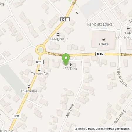 Standortübersicht der Tankstelle Sb Haltern Thiestr. 6-8 in 45721 Haltern