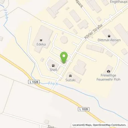 Standortübersicht der Tankstelle Shell Floh-Seligenthal Koerler Str. 13 in 98593 Floh-Seligenthal