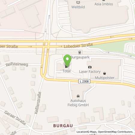 Standortübersicht der Benzin-Super-Diesel Tankstelle: TotalEnergies Jena in 07745, Jena