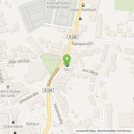 Standortübersicht der Tankstelle OIL! Tankstelle Haan in 42781 Haan