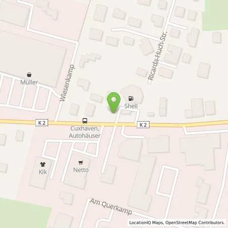 Standortübersicht der Tankstelle Shell Cuxhaven Brockeswalder Chaussee 40/42 in 27474 Cuxhaven