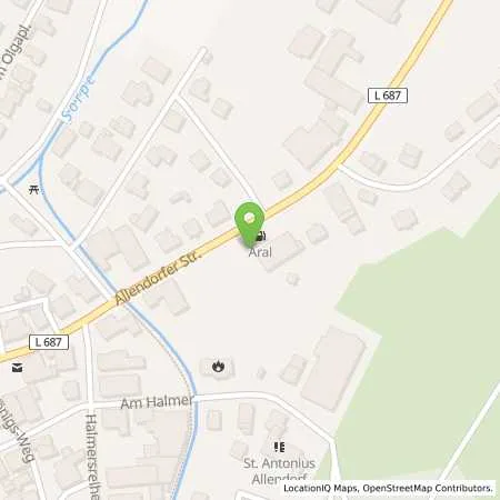Standortübersicht der Tankstelle Aral Tankstelle in 59846 Sundern