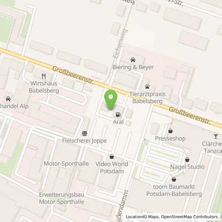 Standortübersicht der Tankstelle Aral Tankstelle in 14482 Potsdam