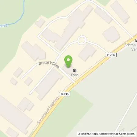Standortübersicht der Tankstelle Esso Tankstelle in 57392 SCHMALLENBERG
