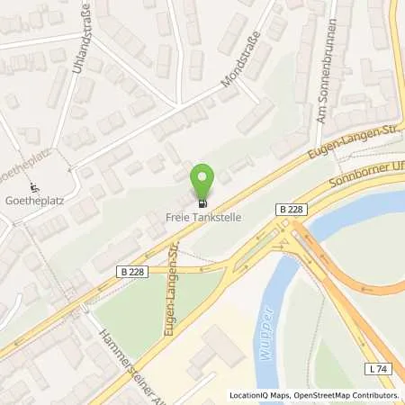 Standortübersicht der Tankstelle Tankpoint Wuppertal in 42327 Wuppertal