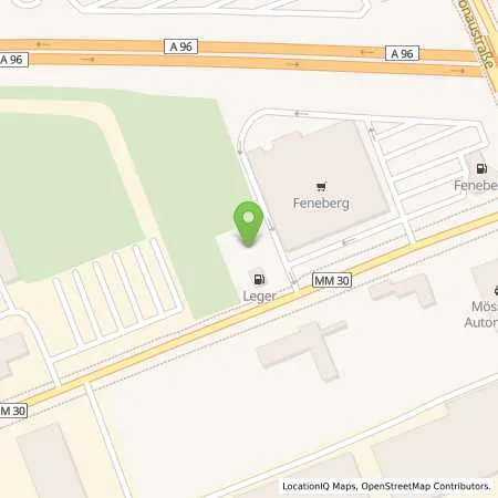 Standortübersicht der Tankstelle Gerhard Leger GmbH in 87700 Memmingen