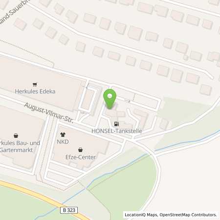 Standortübersicht der Benzin-Super-Diesel Tankstelle: Honsel TS Homberg in 34576, Homberg