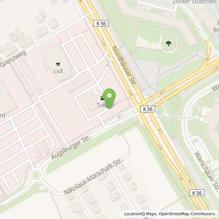 Standortübersicht der Tankstelle TotalEnergies Erfurt in 99091 Erfurt