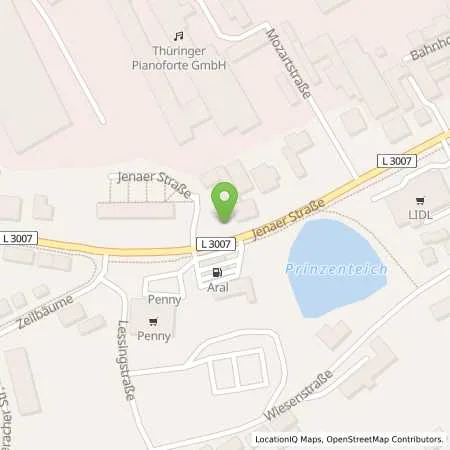 Standortübersicht der Tankstelle Aral Tankstelle in 07607 Eisenberg
