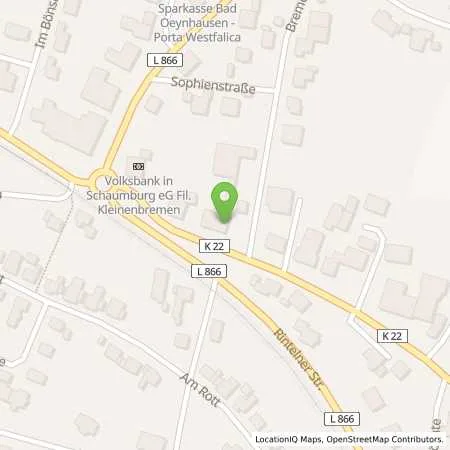 Standortübersicht der Tankstelle Fritz Harting Mineralöl Vertriebs GmbH in 32457 Porta Westfalica