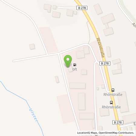 Standortübersicht der Benzin-Super-Diesel Tankstelle: bft-Tankstelle Leubecher in 36142, Tann