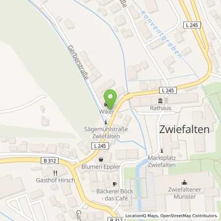 Standortübersicht der Tankstelle AVIA Tankstelle in 88529 Zwiefalten