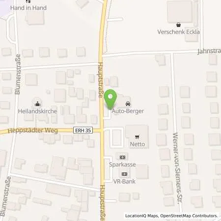 Standortübersicht der Tankstelle Hemhofen Hauptstr. 38 in 91334 Hemhofen