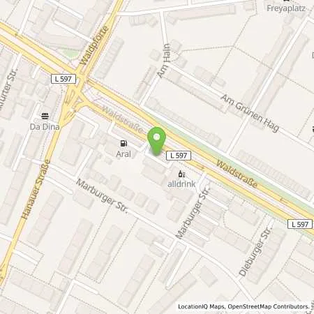 Standortübersicht der Tankstelle SB Mannheim Waldstraße 58-62 in 68305 Mannheim