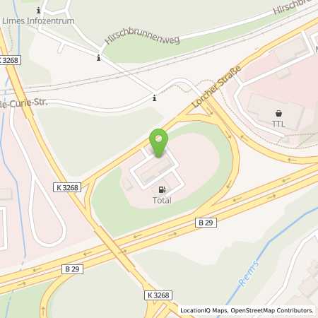 Standortübersicht der Benzin-Super-Diesel Tankstelle: TotalEnergies Schwaebisch Gmuend in 73525, Schwaebisch Gmuend