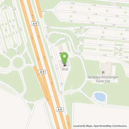 Standortübersicht der Tankstelle Aral Tankstelle, BAT KÖSCHINGER FORST OST in 85120 Hepberg