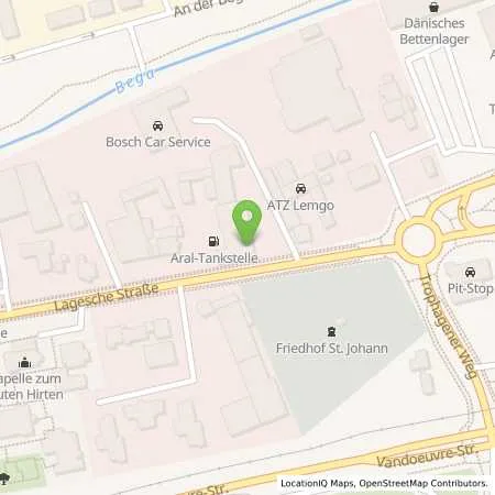 Standortübersicht der Tankstelle Aral Tankstelle in 32657 Lemgo