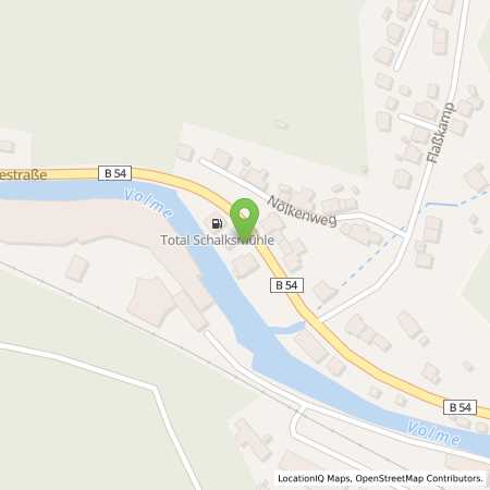 Standortübersicht der Benzin-Super-Diesel Tankstelle: TotalEnergies Schalksmuehle in 58579, Schalksmuehle