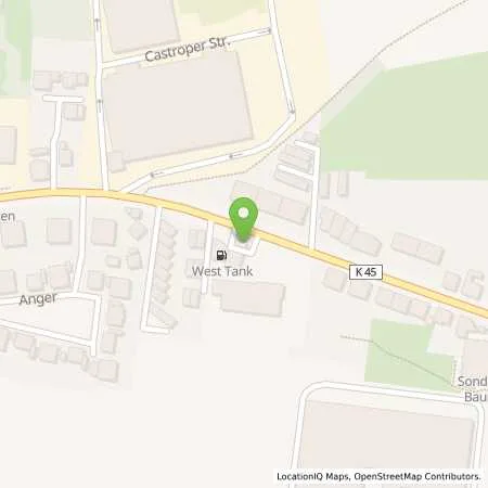 Standortübersicht der Tankstelle West-Tank Herne Castroper Straße 152 in 44628 Herne