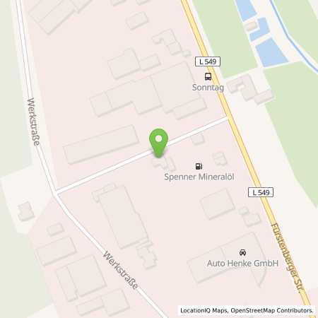 Standortübersicht der Benzin-Super-Diesel Tankstelle: Tankstelle Spenner in 33142, Büren