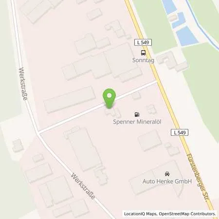 Standortübersicht der Tankstelle Tankstelle Spenner in 33142 Büren