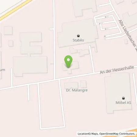 Standortübersicht der Tankstelle ALSFELD - AN DER HESSENHALLE 7 in 36304 Alsfeld