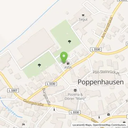 Standortübersicht der Tankstelle AVIA Xpress Station in 36163 Poppenhausen